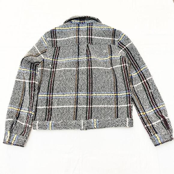 Scotch & Soda Souvenir des Alpes Tweed Plaid Woven Button Jacket Size Small - Picture 2 of 6